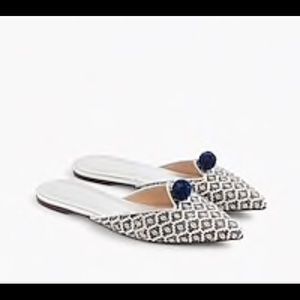 J. Crew pointed toe ikat mules